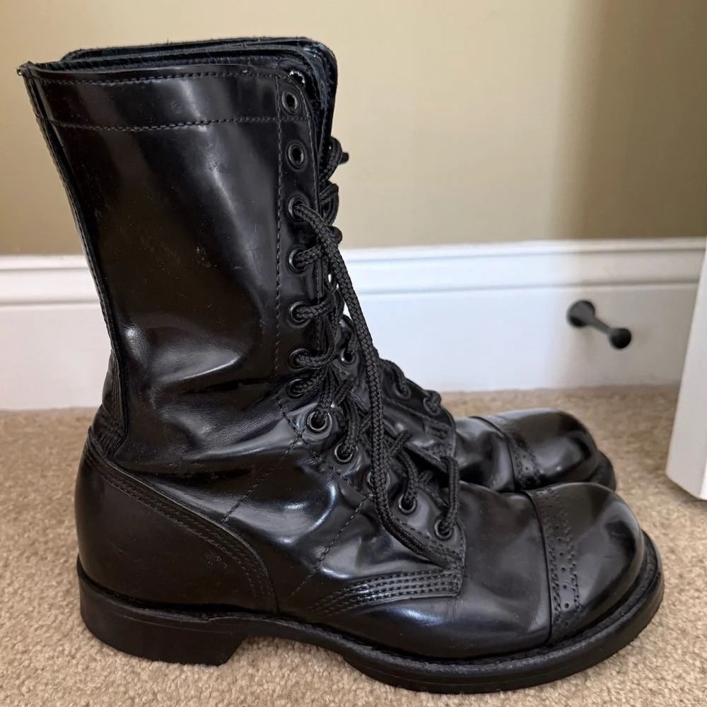 Corcoran Black Genuine Leather 10” Jump Boot Combat Motorcycle Grunge Size 8E - Picture 6 of 13
